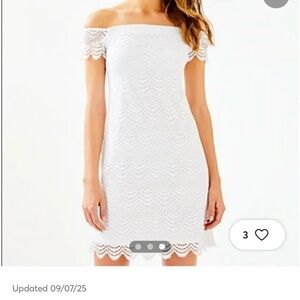 Lilly Pulitzer White Off-Shoulder Lace Mini Dress